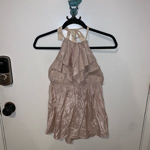 Champagne Flowy Halter Top